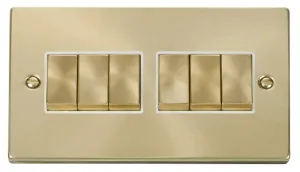 6 Gang 2 Way 'Ingot' 10AX Switch - White