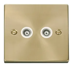 Twin Isolated Coaxial Socket Outlet - White