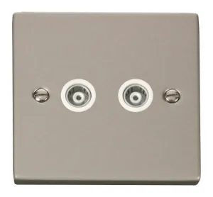 Twin Isolated Coaxial Socket Outlet - White
