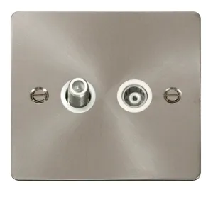 1 Gang Satellite & Isolated Coaxial Socket  - Whit