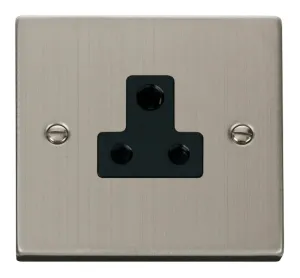 5A Round Pin Socket Outlet - Black