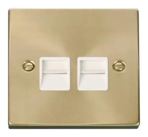 Twin Telephone Socket Outlet Master - White