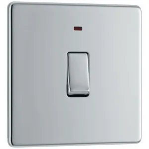SCREWLESS FLATPLATE POLISHED CHROME SINGLE SWITCH,