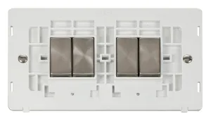 Ingot 10AX 4 Gang 2 Way Switch Insert - White / Br