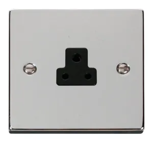 2A Round Pin Socket Outlet - Black