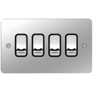 10AX 4 G 2 WAY WALL SW POLISHED STEEL BK