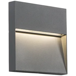 230V IP44 5W LED Square Wall/Guide light - Grey