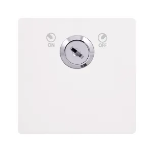 20A DOUBLE POLE KEY LOCKABLE SWITCH - METAL WHITE