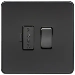 13A Switched Fused Spur Unit - Matt Black with bla