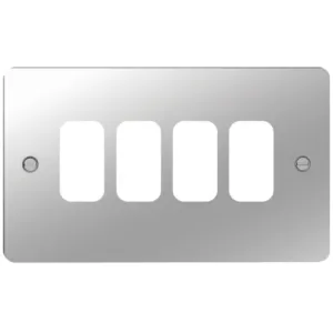 GRID FRONT PLATE 1 X 4 POLISHED STEEL