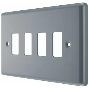 GRID FRONT PLATE METAL CLAD - 4 GANG