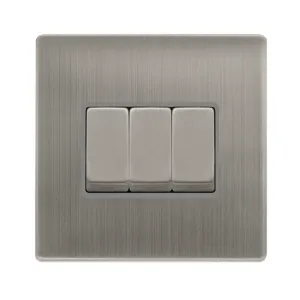 10AX INGOT 3 GANG 2 WAY SWITCH - STAINLESS STEEL C