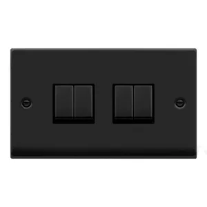 VP MATT BLACK INGOT 10A 4-GANG 2WAY SWITCH