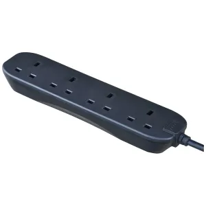 4 SOCKET 2M 13 AMP EXTENSION LEAD BLACK