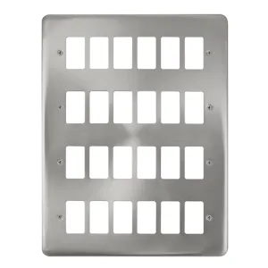24 Gang GridPro Frontplate - Satin Chrome