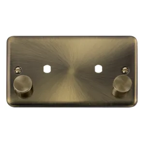 2 Gang Dimmer Plate & Knobs (1630W Max) - 2 Apertu