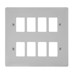 8 Gang GridPro Frontplate - Polished Chrome