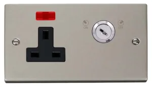 13A 1 Gang DP Key Lockable Socket With Neon