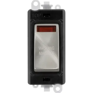 20AX Double Pole Switch With Neon Module - Black -