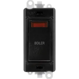 20AX Double Pole Switch With Neon Module - Black -