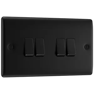 NEXUS METAL MATT BLACK QUADRUPLE SWITCH, 20A 16AX