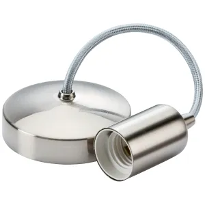 6" E27 Contemporary Pendant Set - Brushed Chrome