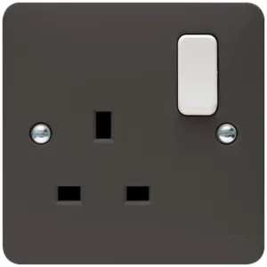 13A 1 GANG DP SW SOCKET GREY