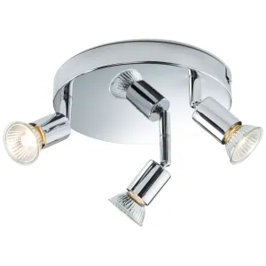 230V GU10  Triple Spotlight -  Chrome
