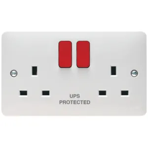 13A 2G DP S-S RED R MKED UPS PROTECTED