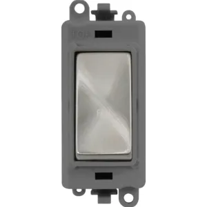 20AX Double Pole Switch Module - Grey - Satin Chro