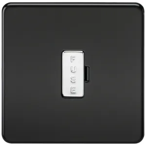 13A Fused Spur Unit - Matt Black with Chrome Fuse
