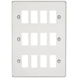 Flat plate 12G grid faceplate - polished chrome