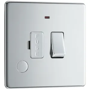 SCREWLESS FLATPLATE POLISHED CHROME SWITCHED 13A F