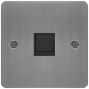 RJ45 SOCKET BRUSHED STEEL BLACK