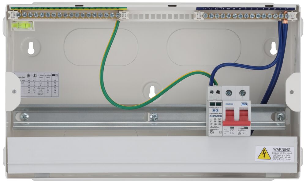 METAL CONSUMER UNIT 16 MOD 13 WAY UNPOPULATED WITH