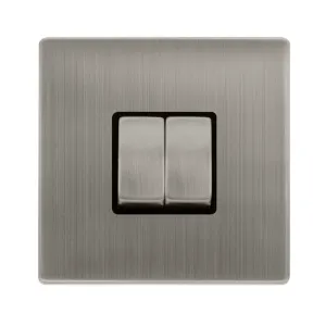 10AX INGOT 2 GANG 2 WAY SWITCH - STAINLESS STEEL C