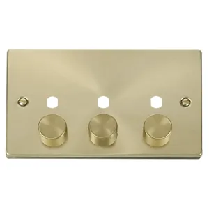 VPSB 3 GANG DOUBLE DIMMER PLATE & KNOBS