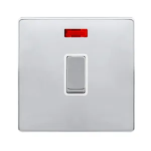 20A INGOT DOUBLE POLE SWITCH WITH NEON - POLISHED