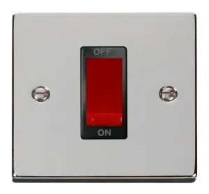 Deco - 50A 1 Gang Double Pole Switch - Red Rocker