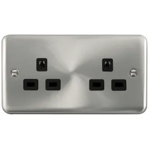 13A 2 GANG 3 PIN SAFETY SHUTTER UNSWITCHED SOCKET