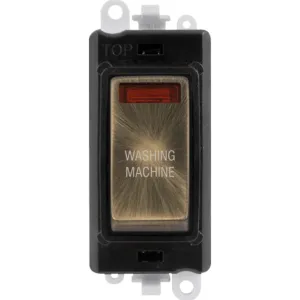 20AX Double Pole Switch With Neon Module - Black -