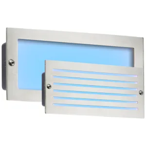 230V IP54 5W Blue LED Recessed Brick Light - Brush