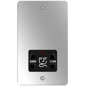 115/230V SHAVER OUTLET POLISHED STEEL BK