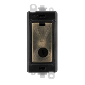 13A Fused Lockable Module - Black - Antique Brass
