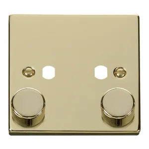 VPBR 2 GANG DOUBLE DIMMER PLATE & KNOBS