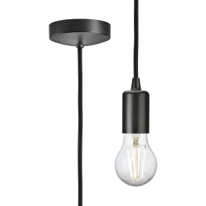 1.8m E27 Contemporary Pendant Set - Smoked Bronze