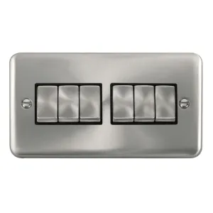 10AX Ingot 6 Gang 2 Way Plate Switch