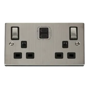 DECO 'INGOT' 13A 2 GANG SWITCHED SAFETY SHUTTER SO