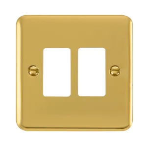 2 Gang GridPro Frontplate - Polished Brass