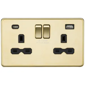 13A 2G SP Switched Socket with Dual USB A+C (5V DC